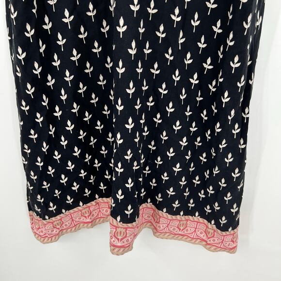 Hatley black A-line floral flower print shift dress keyhole back size medium - Picture 7 of 10